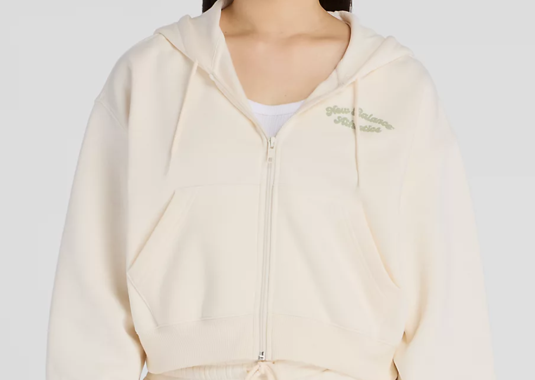 FELPA NEW BALANCE CON  CAPPUCCIO E ZIP  LINEAR HERITAGE FLEECE