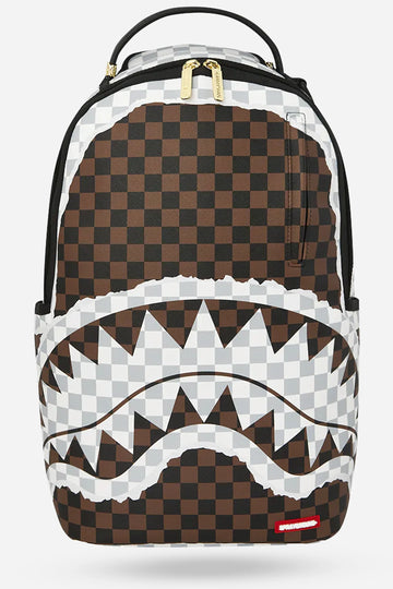 ZAINO SPRAYGROUND CREAM AND BROWN TEAR CHECK