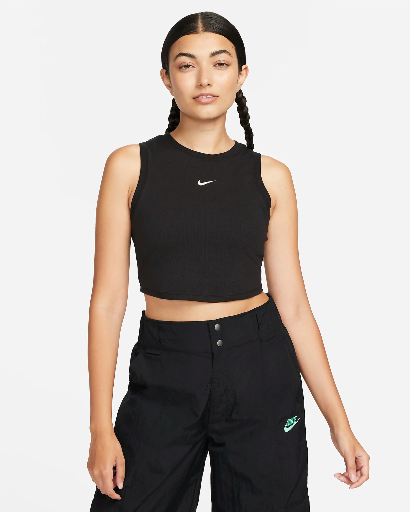 CANOTTA DONNA NIKE  CROP RIB